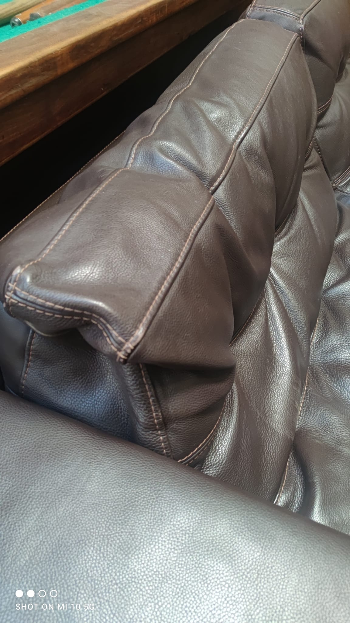 Four-seater sofa in dark brown leather from Steiner by designer Pascal Daveluy, model