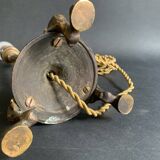 Napoleon III lion paw lamp, bronze tripod lamp