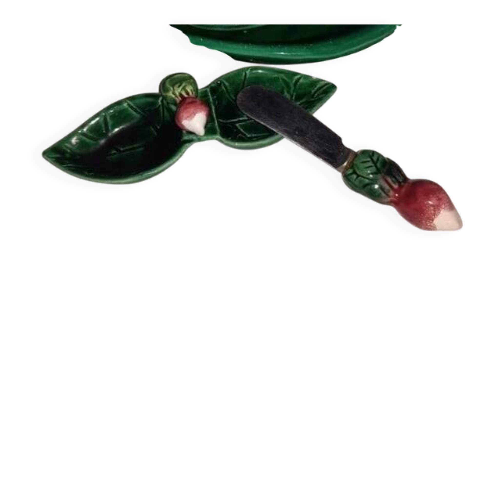 Decorative earthenware set with radish motif – vintage