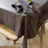 Brown linen tablecloth