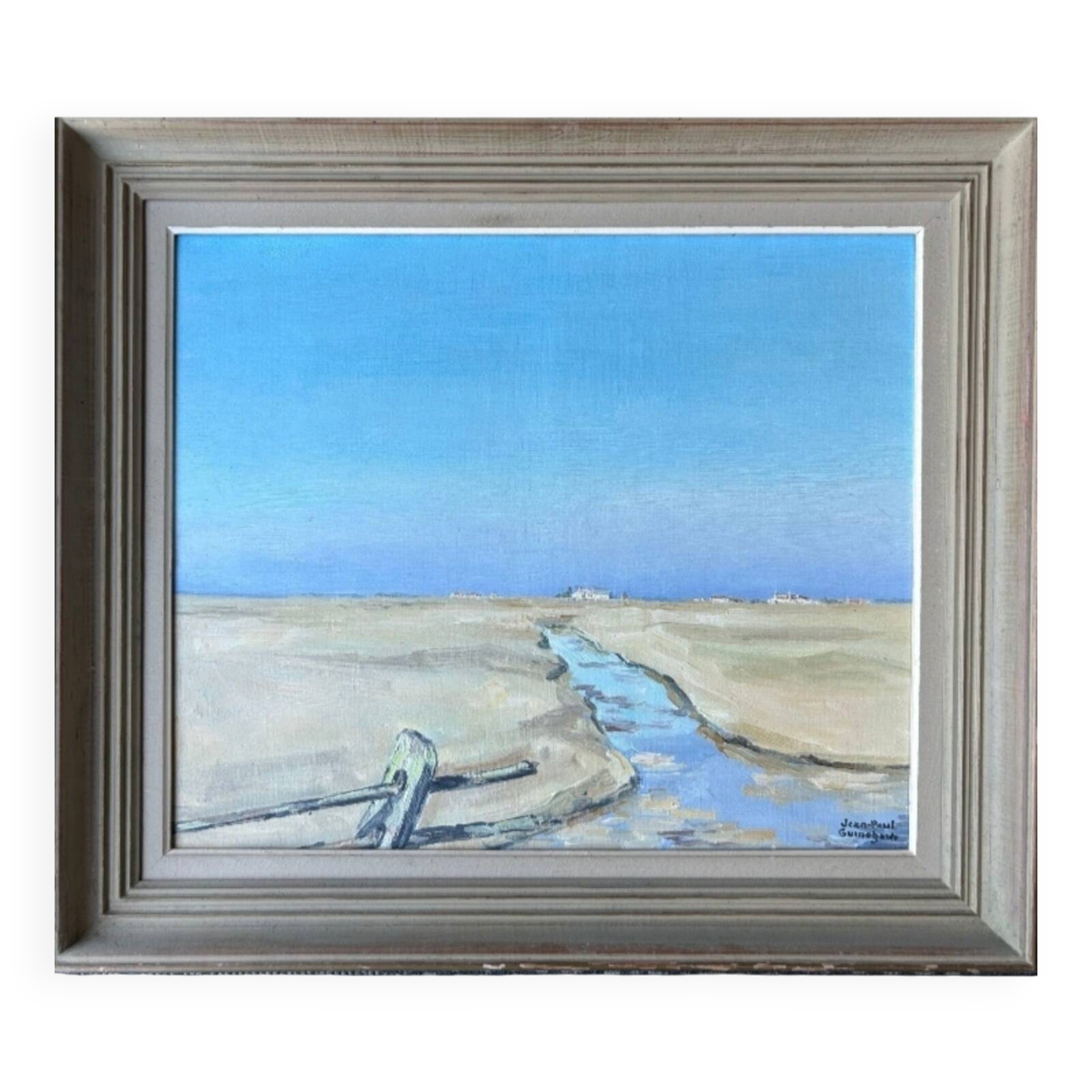 Beach landscape, oil on canvas, signed Jean Paul GUINEGAULT.