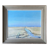 Paysage de plage, huile sur toile, signé Jean Paul GUINEGAULT