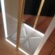 White lacquered wood and brass umbrella stand / vintage 60s-70s