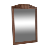 Miroir Art déco ancien en bois décapé 71 x 107