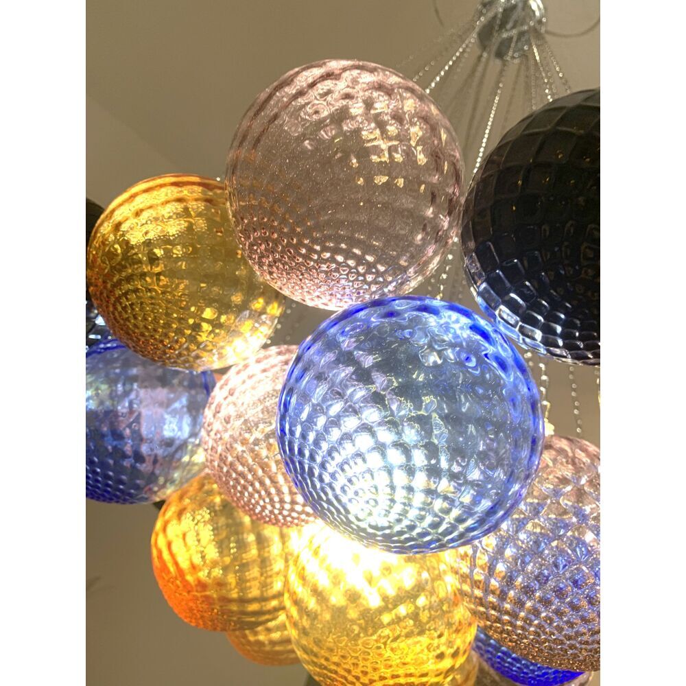 “Ballotton” multicolor Murano glass spheres chandelier