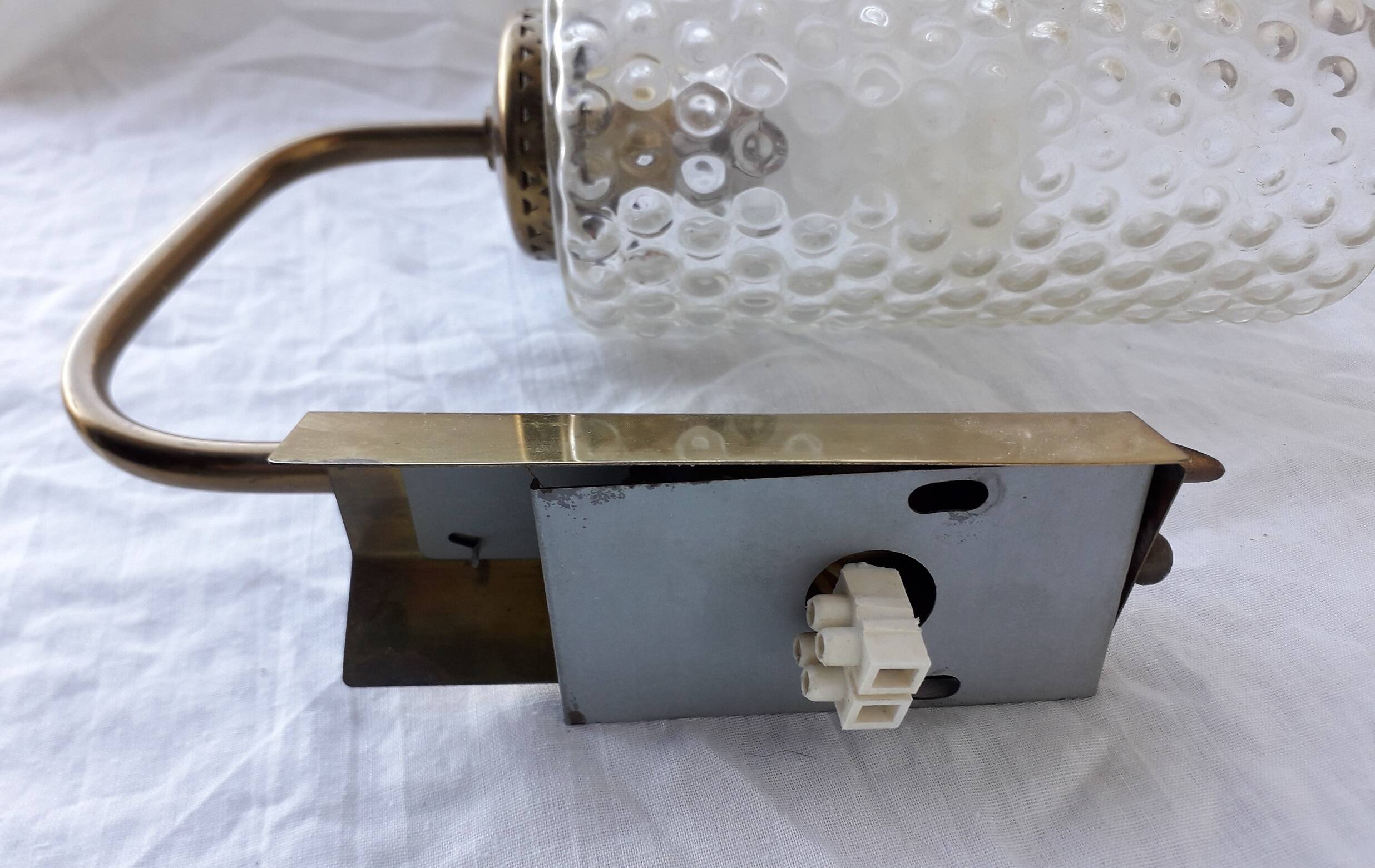 Brass and bubble glass wall light