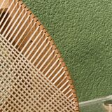 Scandinavian modernist wooden suspension with taut wires, 1960s.