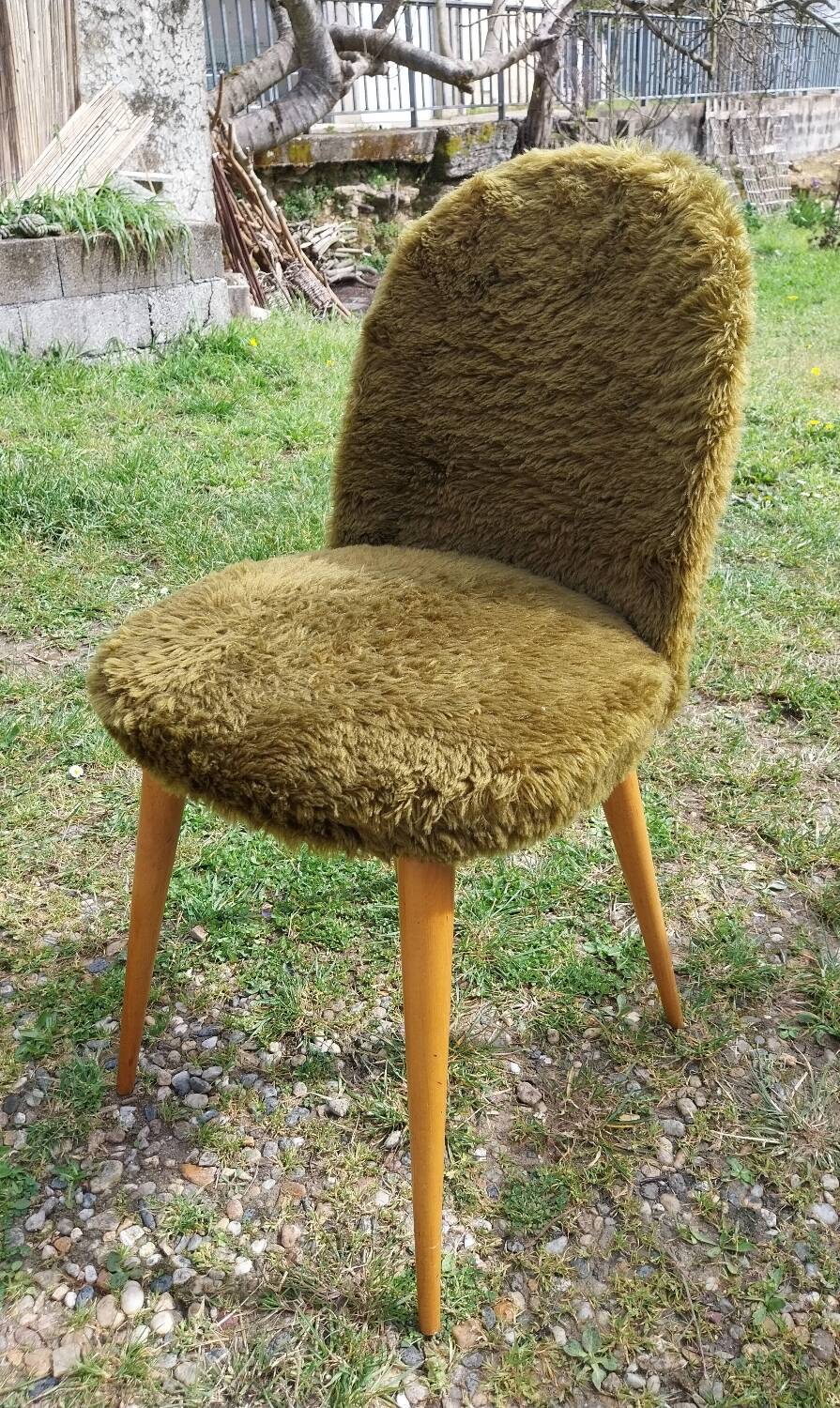 Green furry chairs
