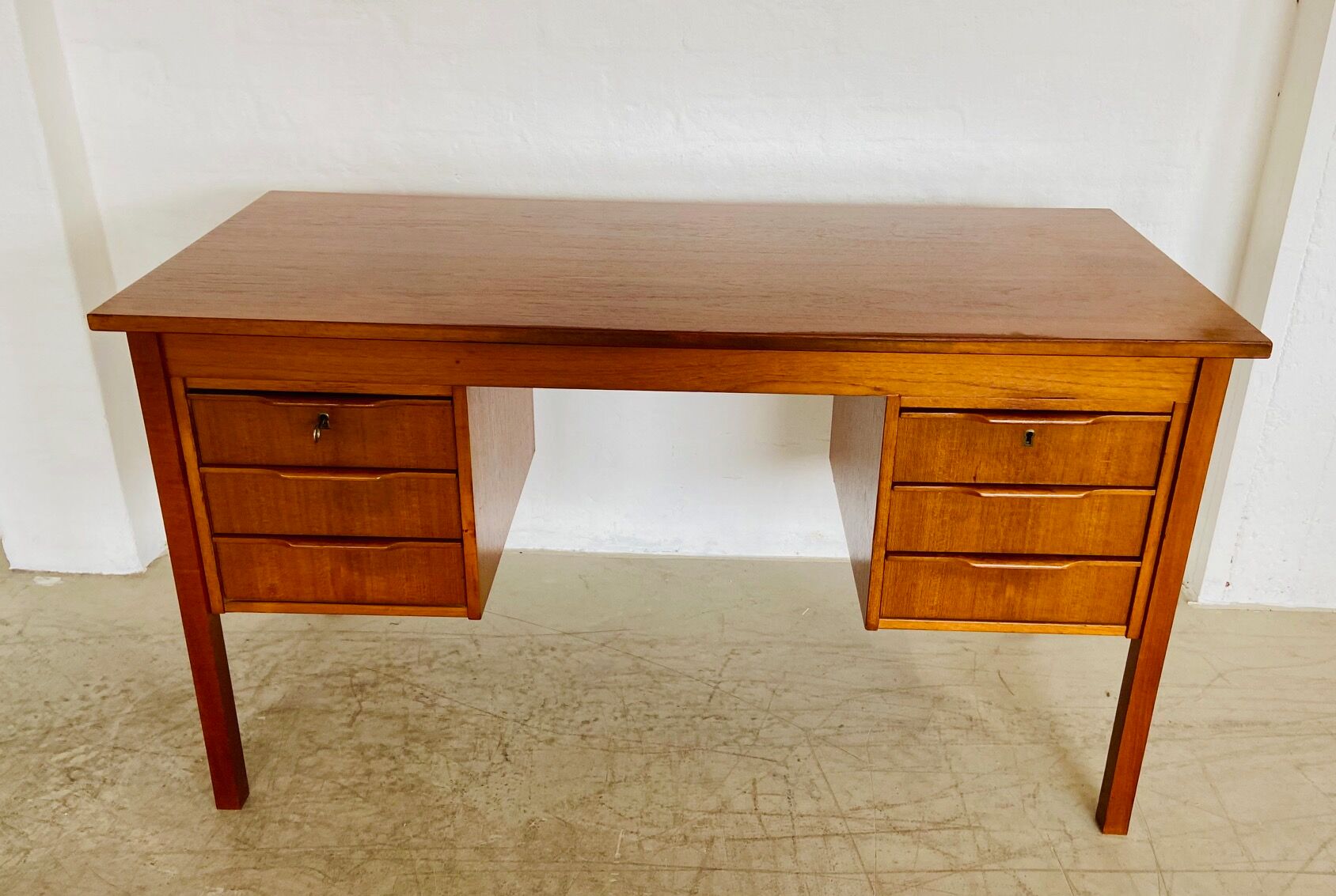 Vintage retro Danish mid-century teak desk by Bent Silberg Møbler 1960s