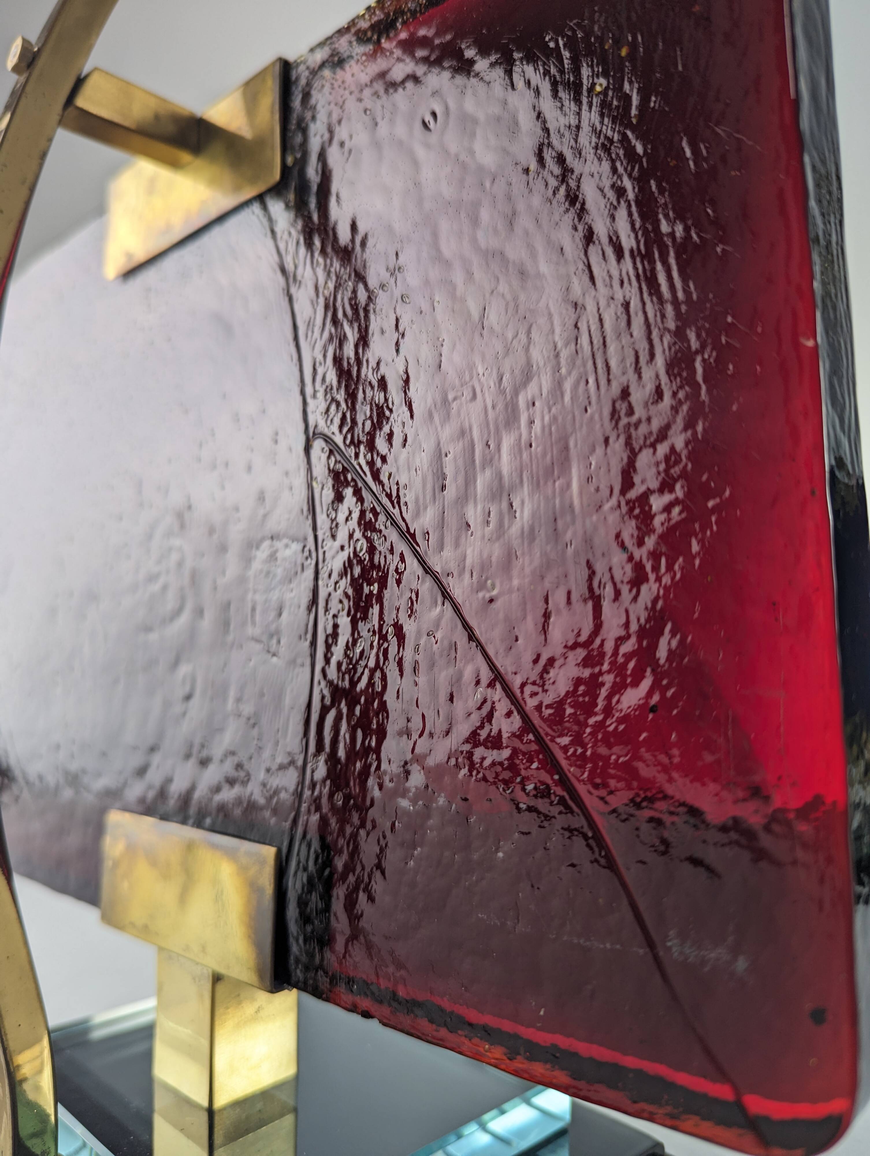 Pair of table lamps by Pietro Chiesa for Fontana Arte in glass and brass