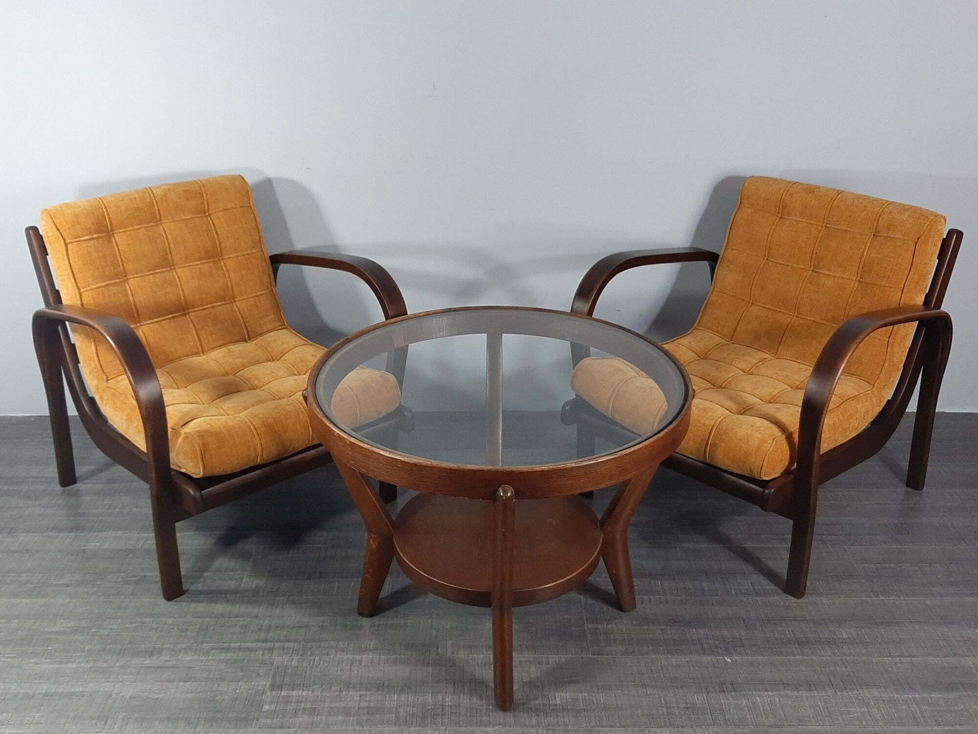 Pair of Armchairs INKA design Kropaček & Kozelka, Czech Mid-Century 1944