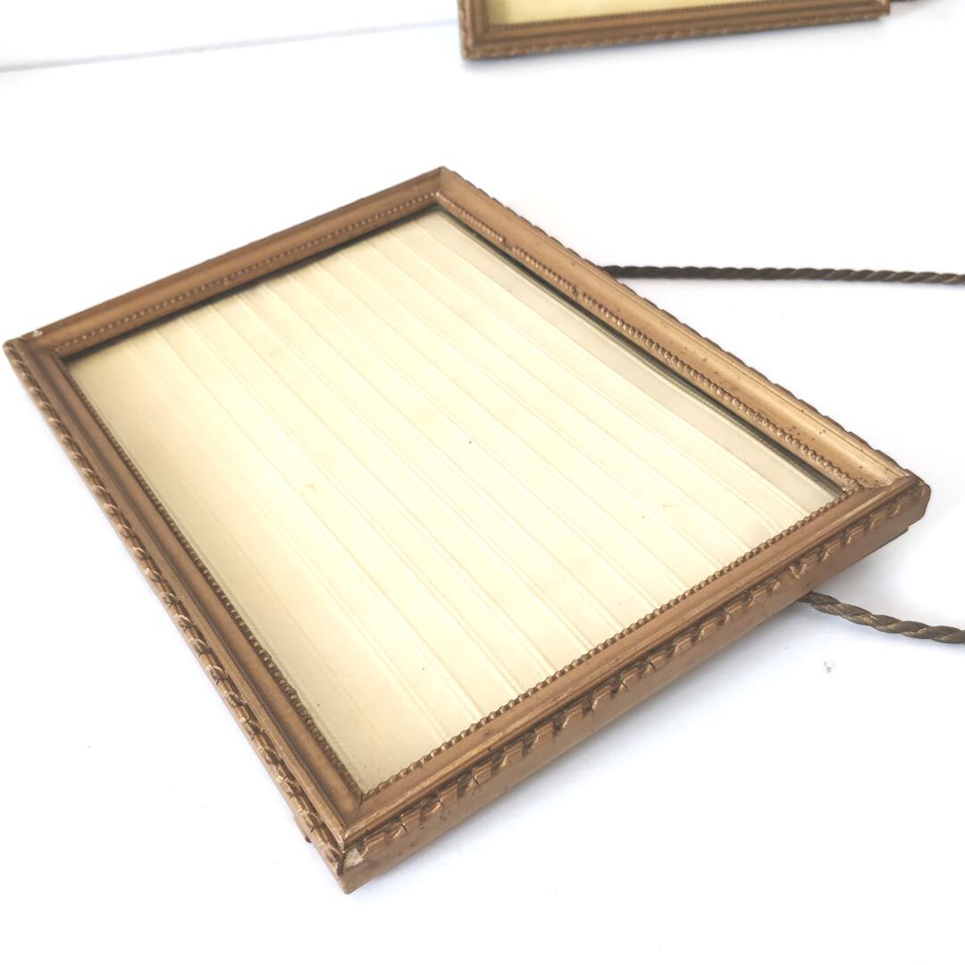 Pair small frames gilded wood 22 by 17cm