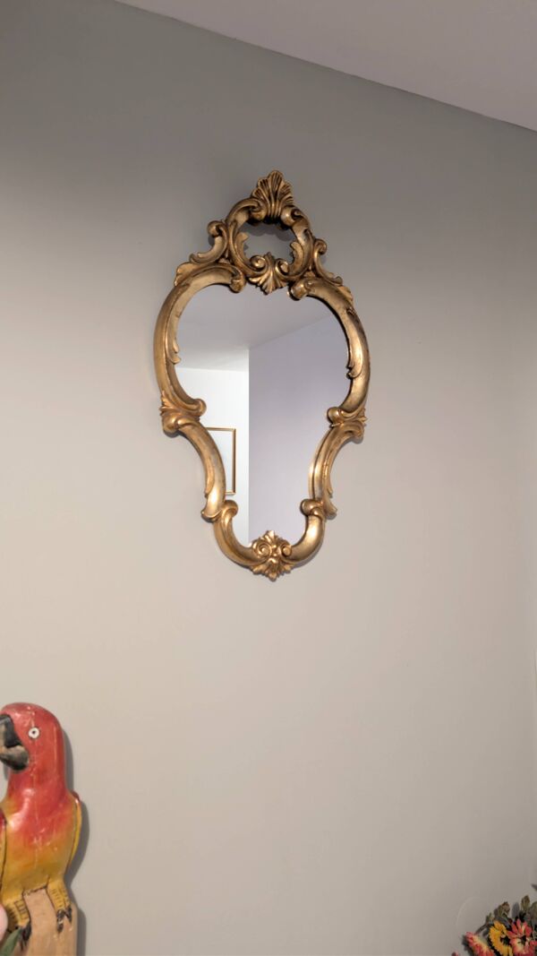Miroir ancien doré style baroque 60 x 48cm