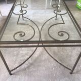 Table  fer forgé bronze et verre