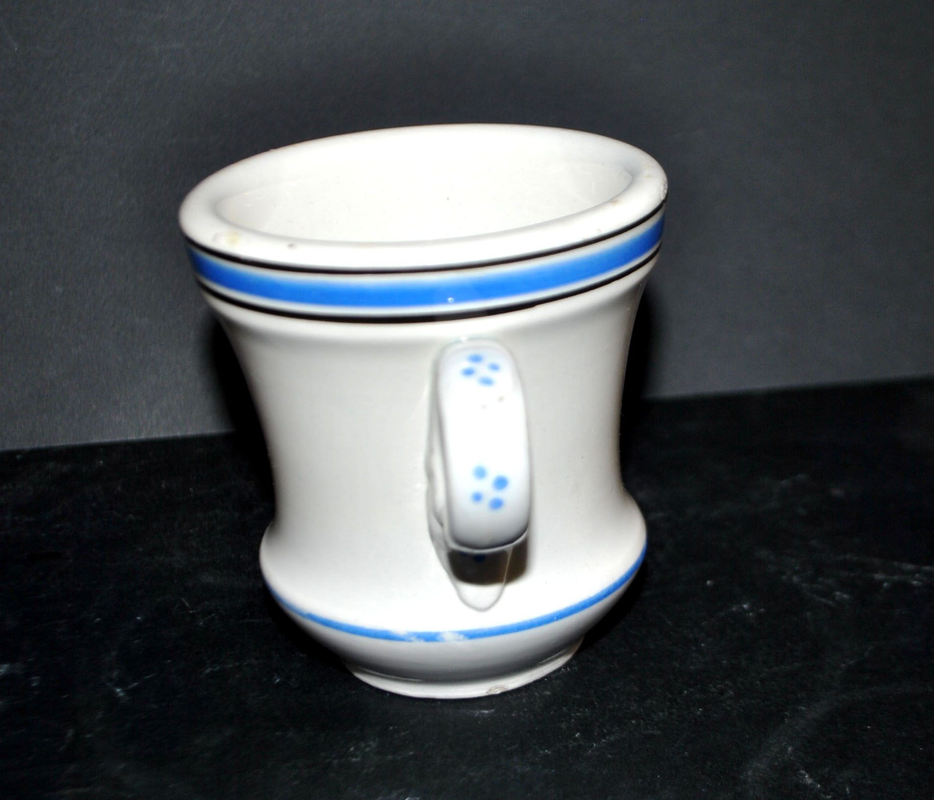 Sarreguemines coffee cups brulot in opaque china bistro.