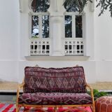 Vintage bamboo sofa 90