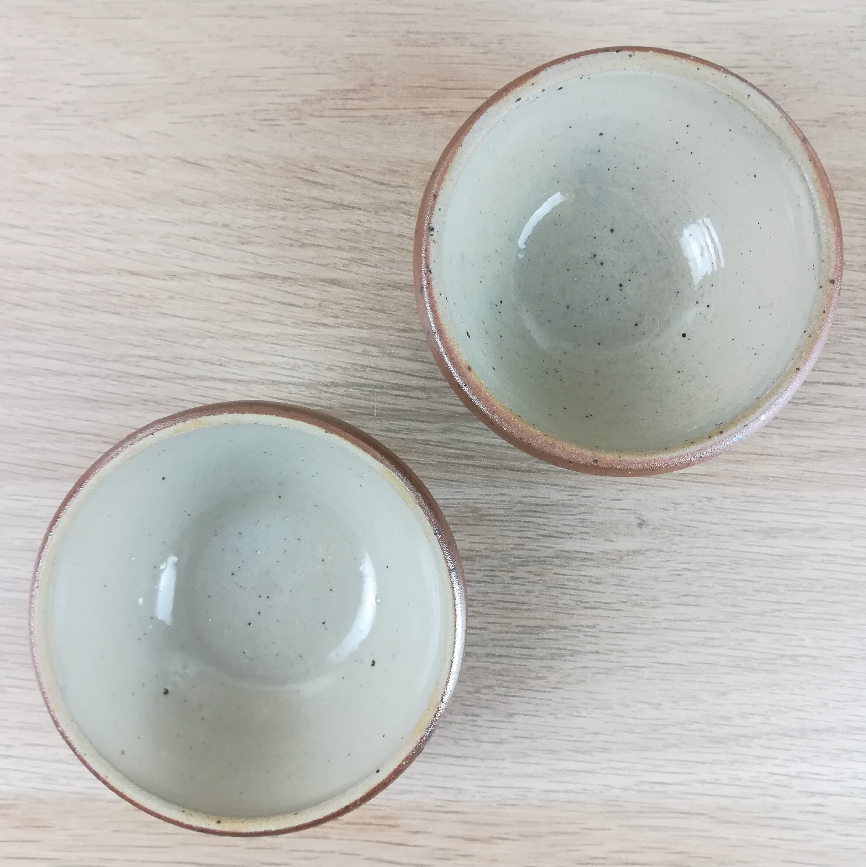 2 small stoneware bowls