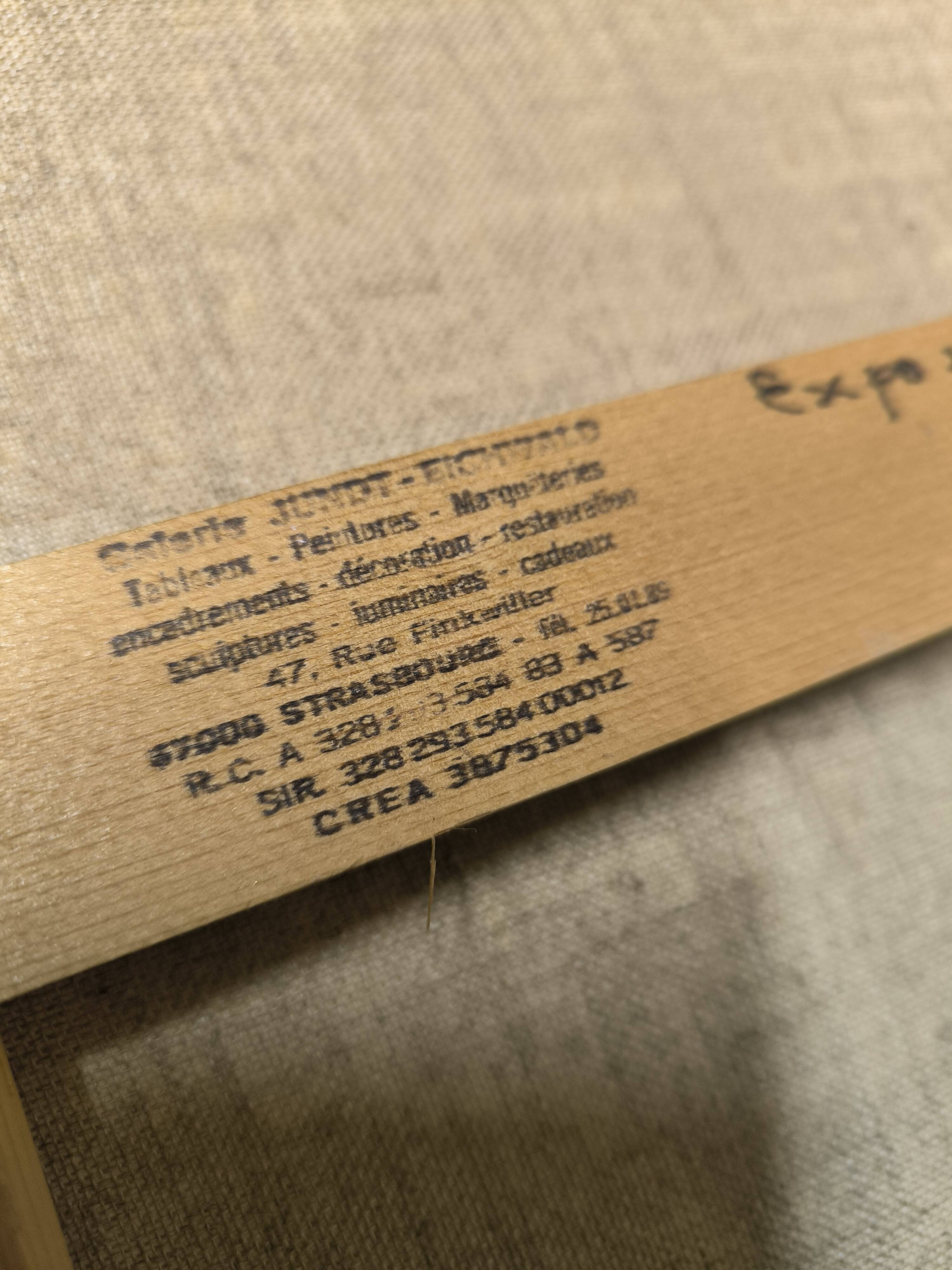 Landscape painting of flowering trees, Huguette Eichwald