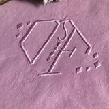 Old linen and cyclamen cotton sheet