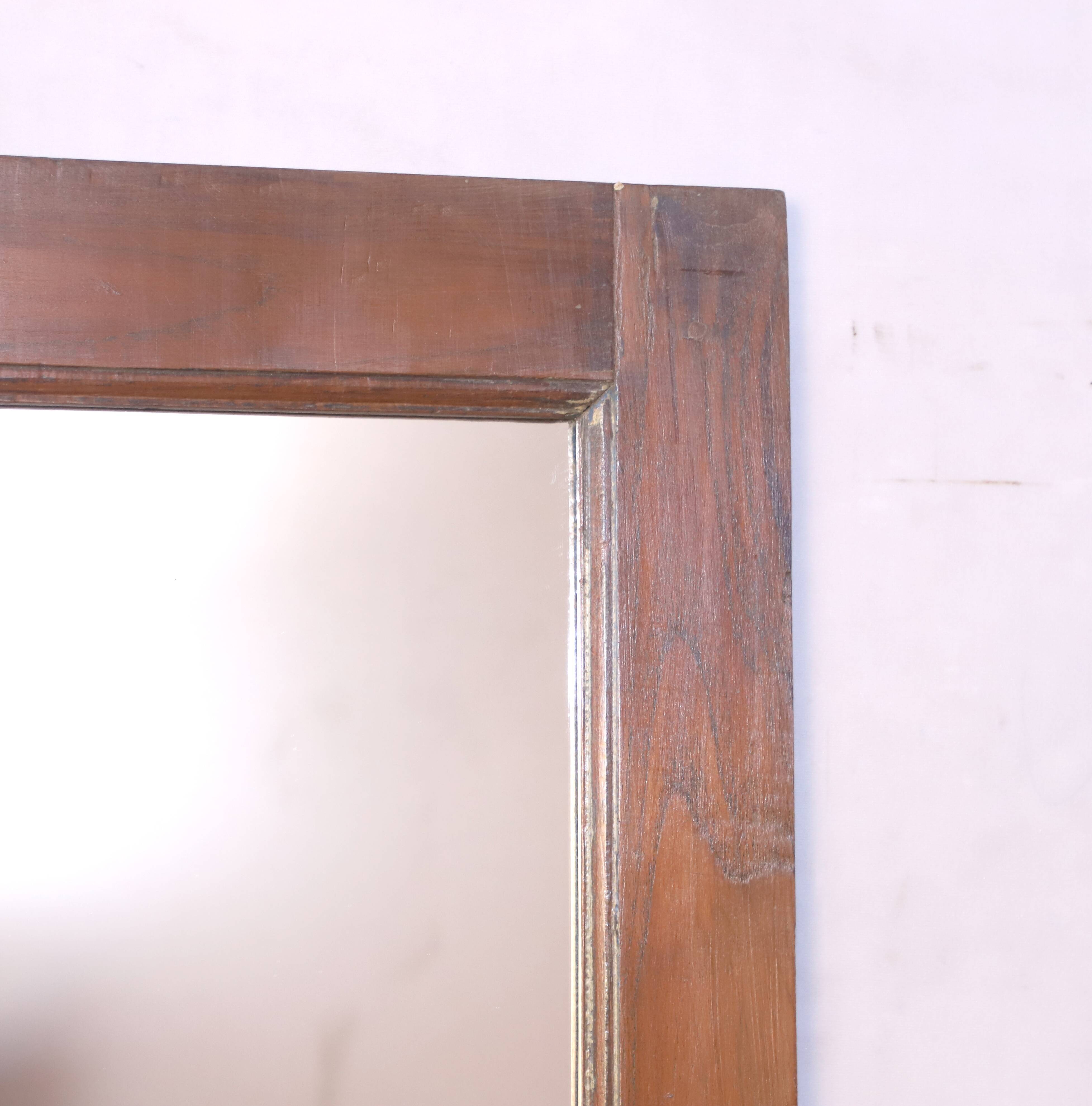 Miroir de pied en teck birman naturel