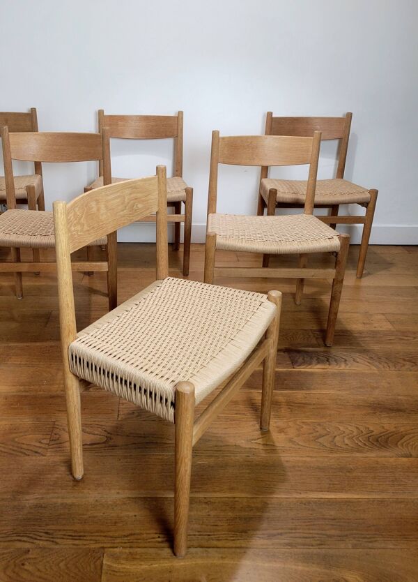 Ensemble de 6 chaises par Hans J. Wegner pour Carl Hansen & Søn, 1960