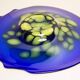 Plat Murano vintage bleue et jaune, Italie, années 1960
