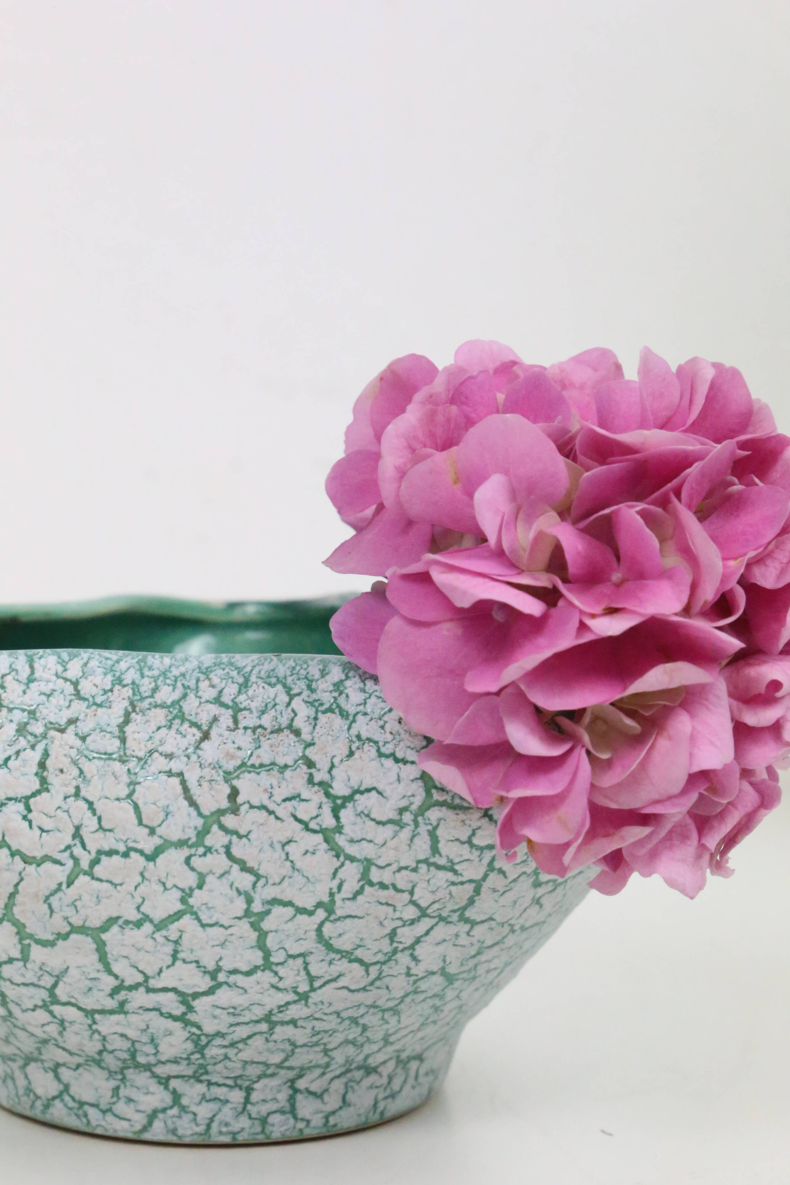 Old ceramic pot cover, attributed to De Bruyn, vintage