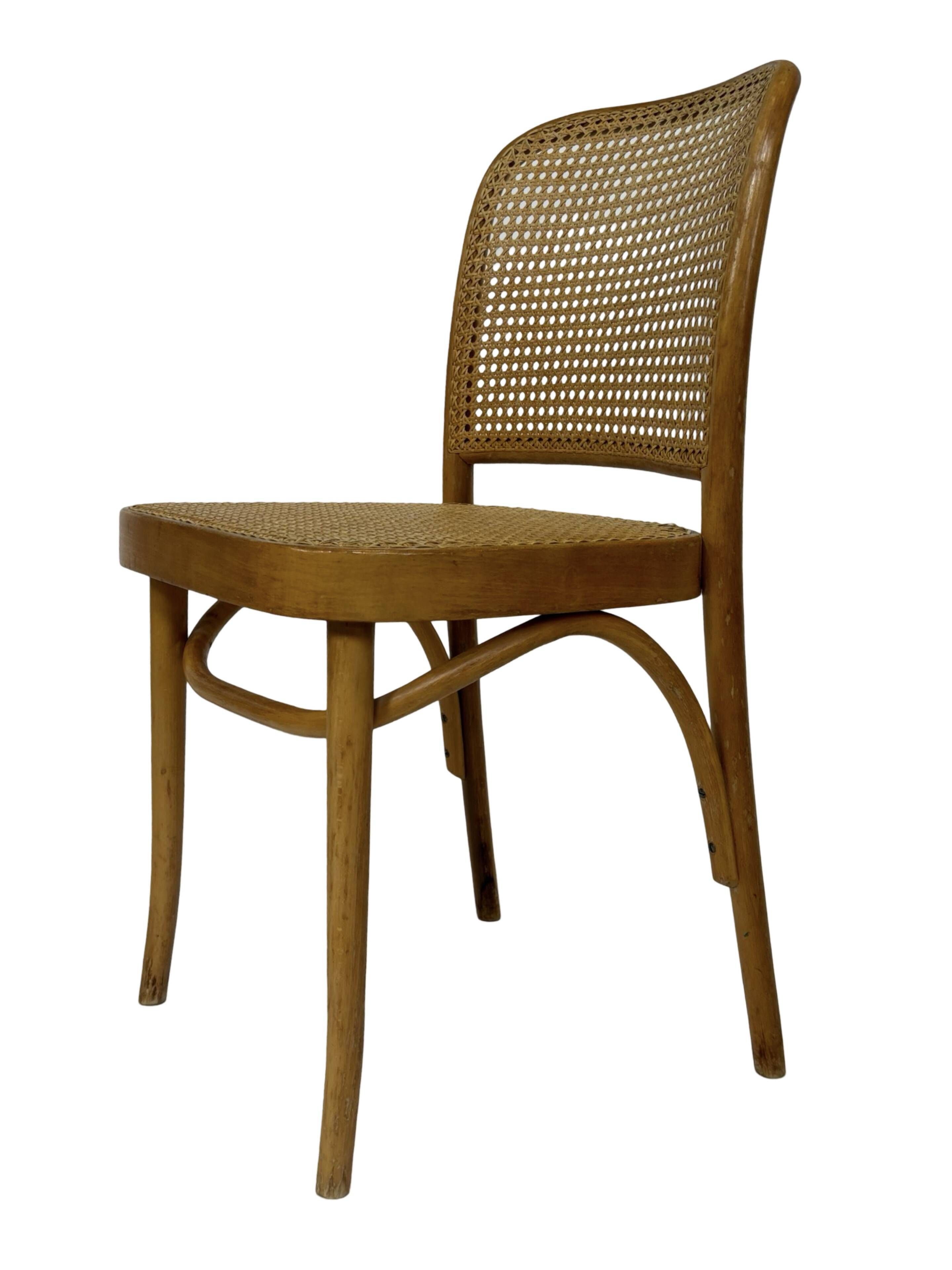 Vintage set of 4 Prague or 811 chairs, FMG Poland, Thonet Josef Hoffmann Design