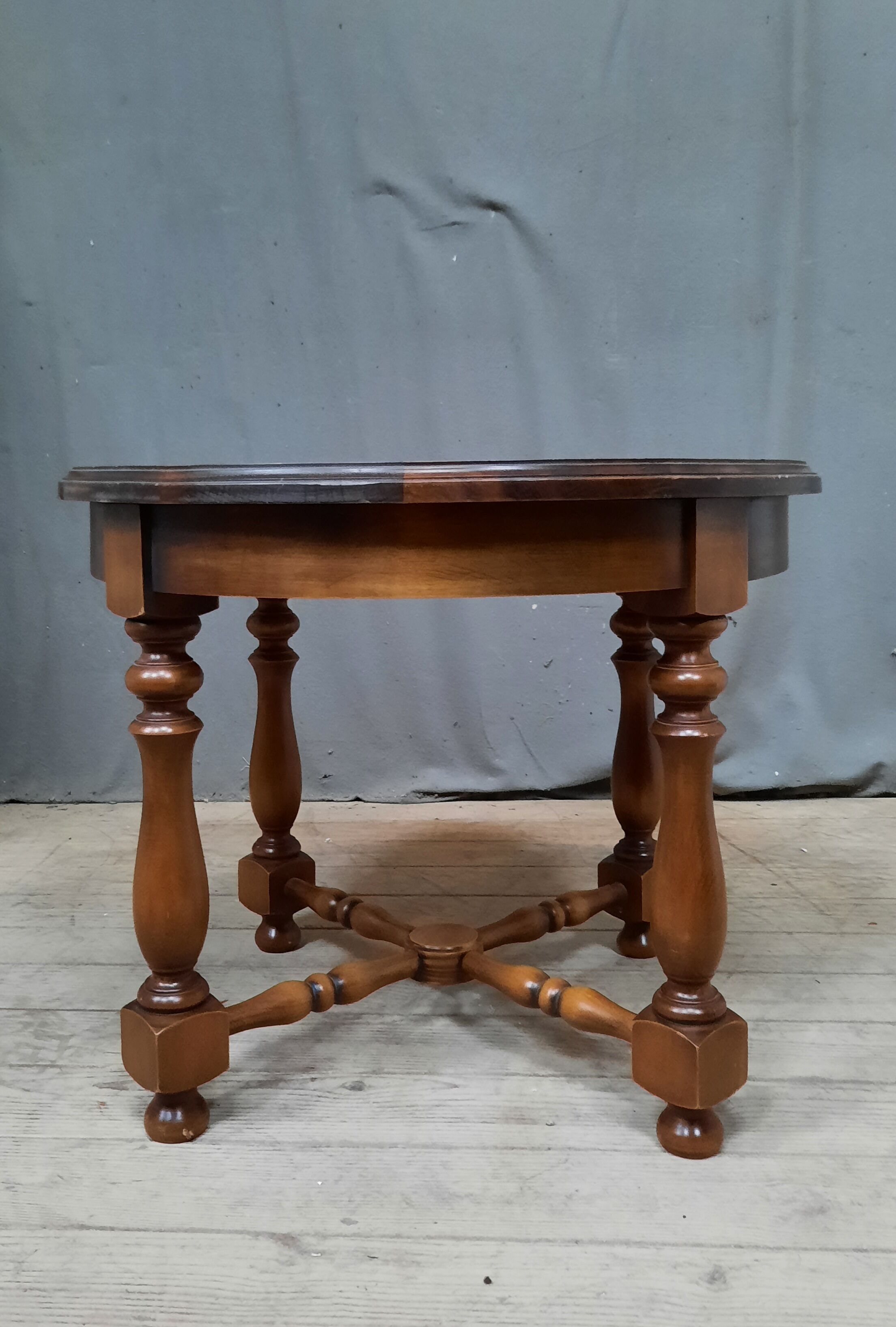 Round wooden coffee table