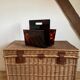 Vintage magazine holder in plexi / imitation scales - brass borders