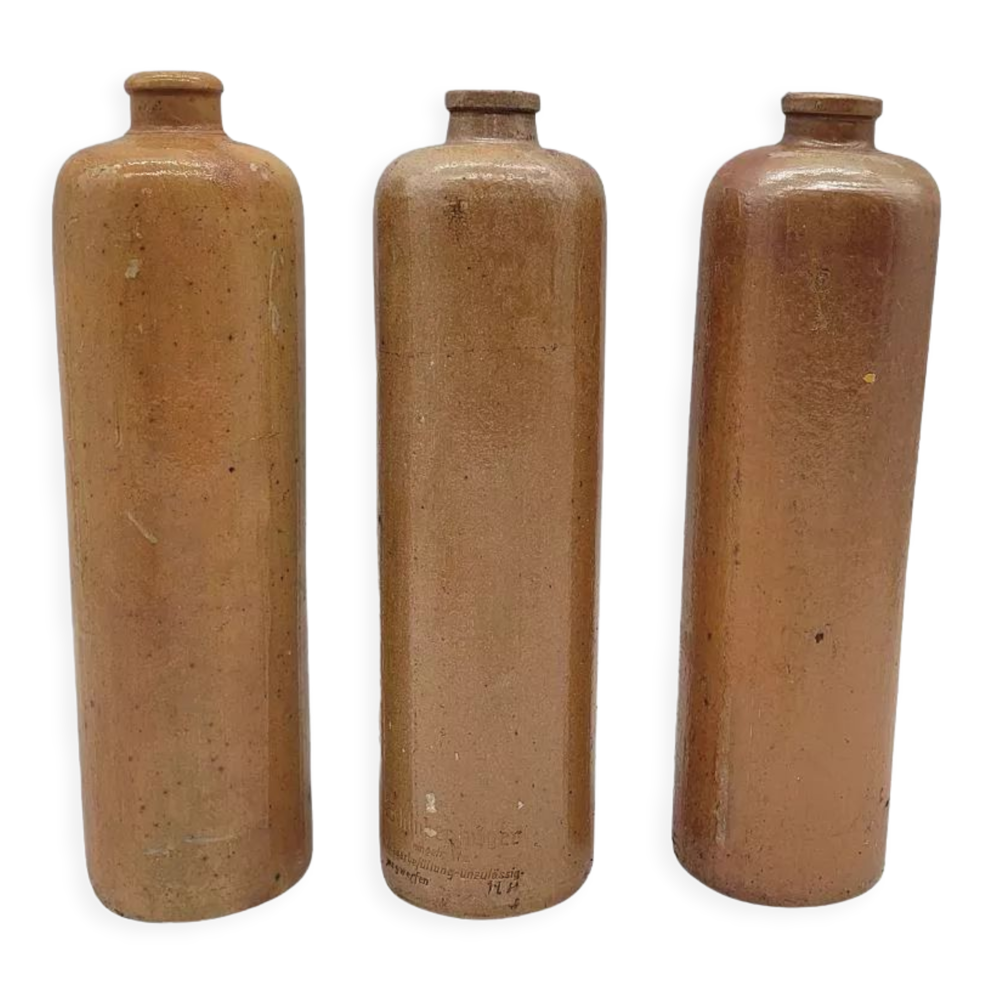 Trio de bouteilles en grès