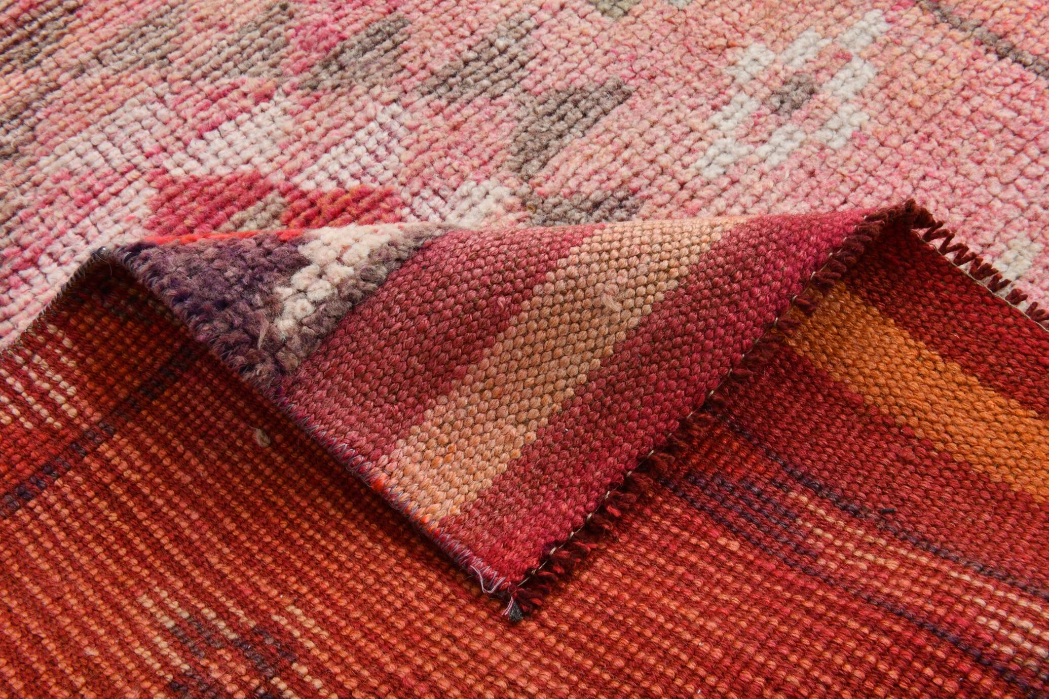 Pink & Red Oushak Runner Rug 88x306Cm SK 22815