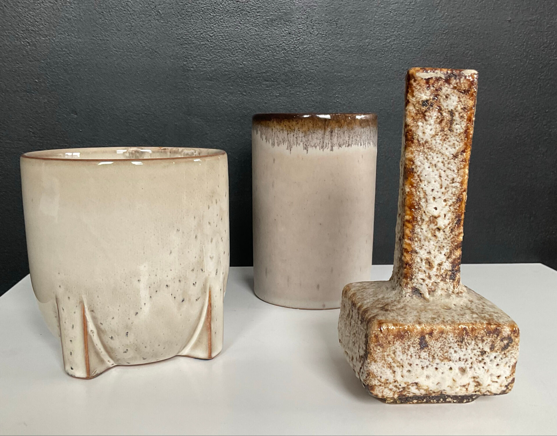 Vintage trio of ceramic vases