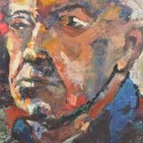 D. Jouroy (20th century) “Portrait of a man” Oil on hardboard signed and dated 1967
