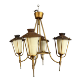 Lustre en laiton doré, vers 1950