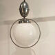 Suspension chandelier vintage globe white circle chrome goes up and down