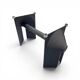 Post Modern Cast Iron Black Dining Table or Desk with Glass Top / 1980s