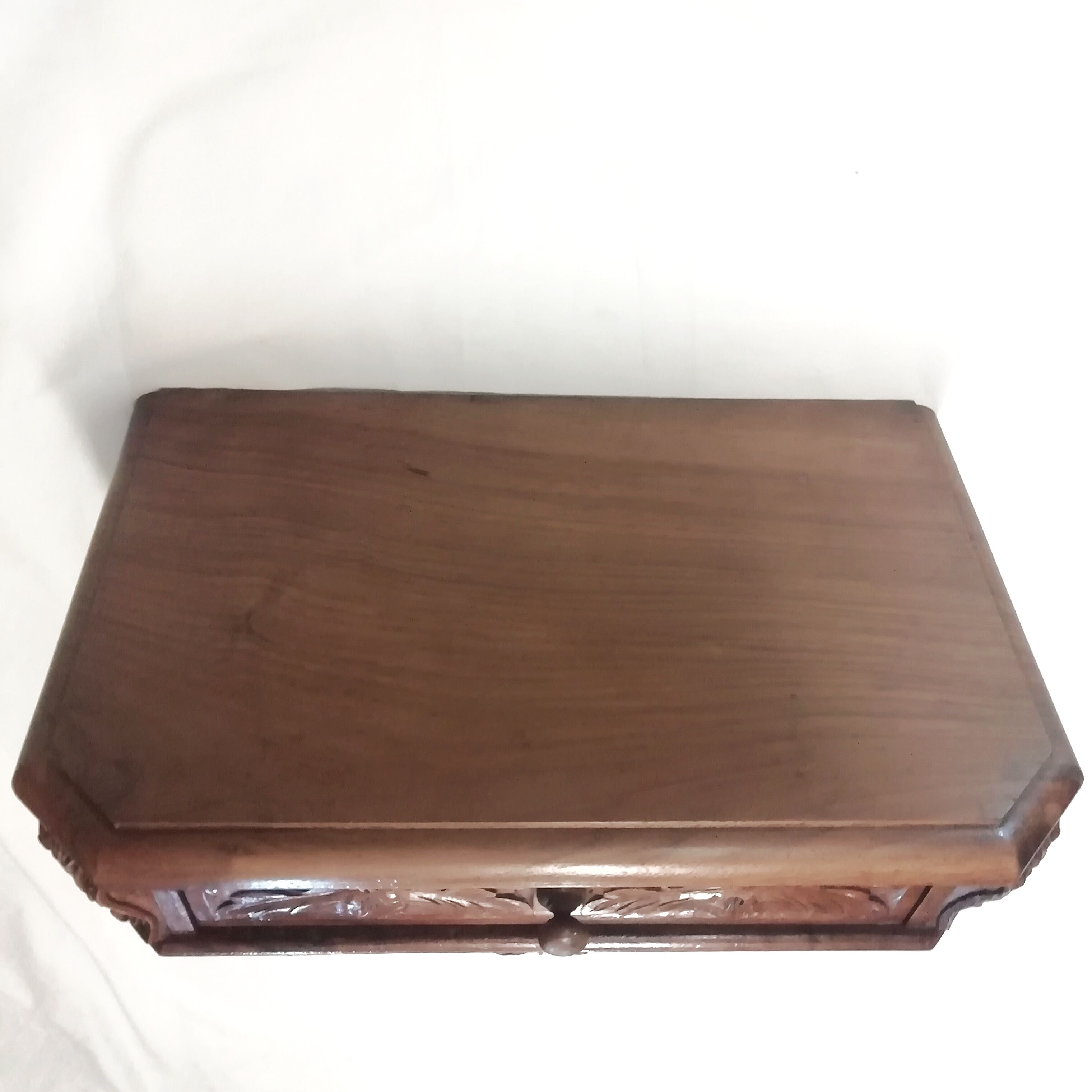 Carved wood side table. 1950s