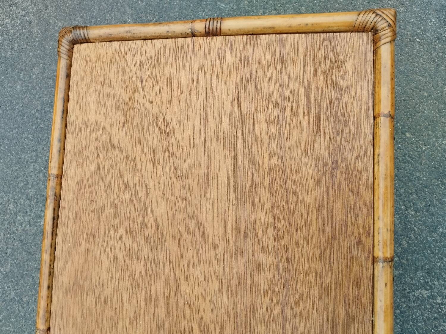 Vintage antique rattan coffee table