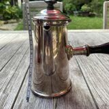 Silver chocolate pot, wooden handle and cap