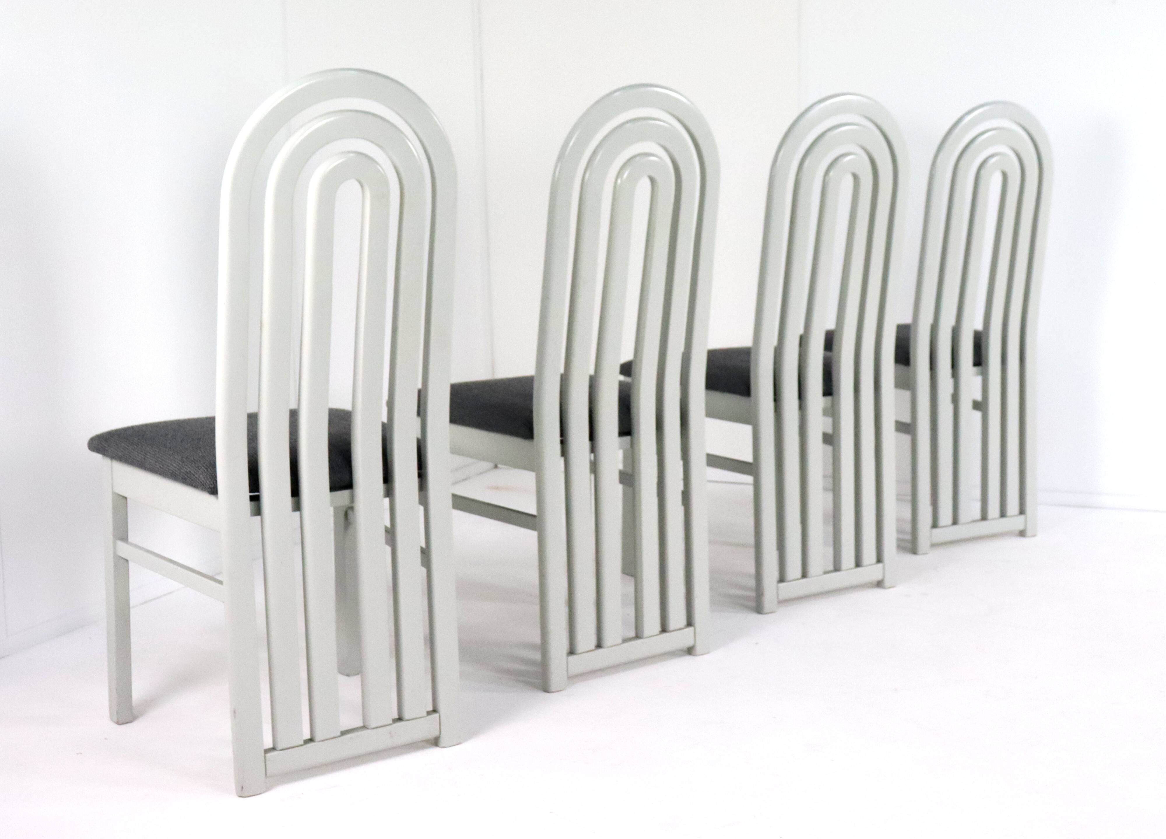 Set of 4 eighties design chairs 'Meern'
