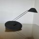1980s lamp, Memphis style, chrome metal and granulated black paint.