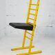 Adjustable seat chair. Circa 1980. Italy. Yellow lacquered steel.