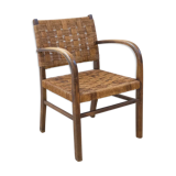 Wooden and rope bridge armchair, 1960