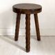 Tripod brutalist solid wood foot stool