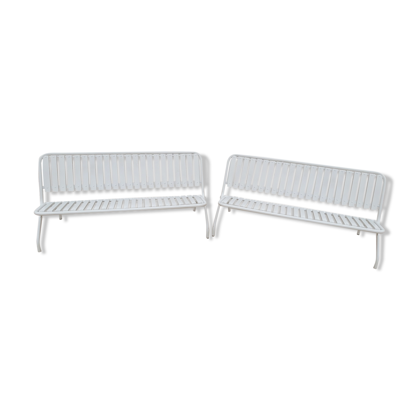 Pair of foldable 70s garden benches