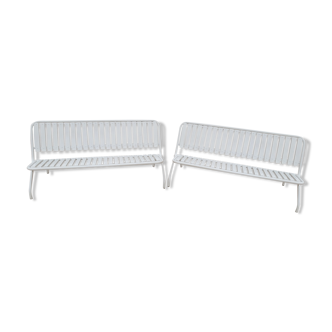 Paire de bancs de jardin pliables années 70