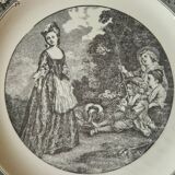 2 assiettes Régence Sarreguemines 1900
