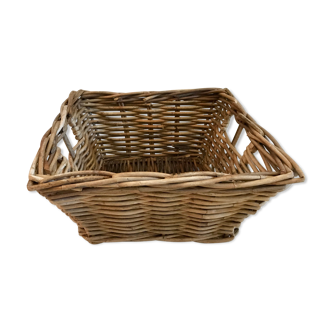 Vintage wicker square basket