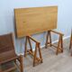 Bureau en hêtre massif avec chaises en cuir, Italie 1970